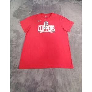 Nike Tee Los Angeles Clippers Sz L Mens Red NBA Basketball 100% Cotton C22
